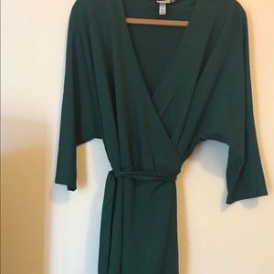 Emerald Green Wrap Dress